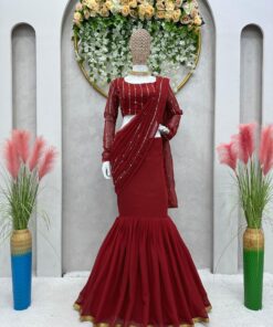 Sequence & Moti Work Ready To Wear Saree