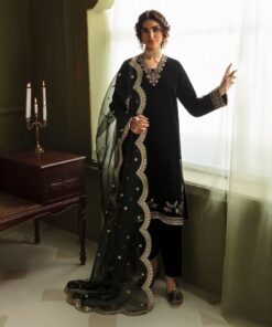 Velvet Sequence Embroidered Kurti Pant Suit