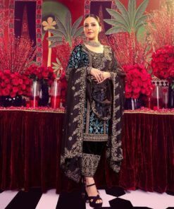 Velvet Sequence Embroidery Work Suit Winter Collection