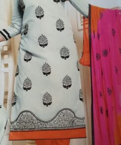 Chanderi Cotton Embroidered Suit