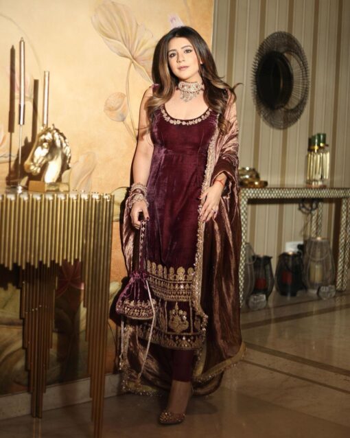 Heavy Velvet sequence Work Partywear Suit