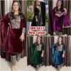 Heavy Viscose Velvet Sequence Embroidered Full Sleeve Suits