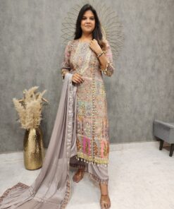 Coin Work Printed Muslin Suit