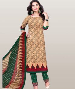 Cotton Salwar Suit Material With Chiffon Dupatta