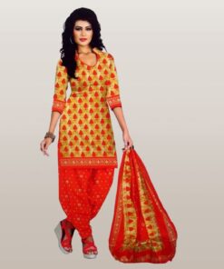 Cotton Printed Patiala Suit Dress Material
