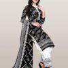 Pure Cotton Black & White Contrast Print Suit Material 105