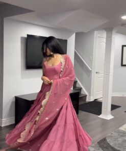 Ruffle Style Georgette Bollywood Gown 5547